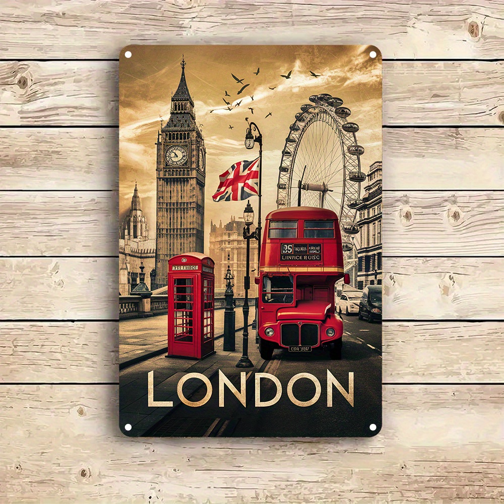 Home Office Of London - Placa de arte de parede vintage