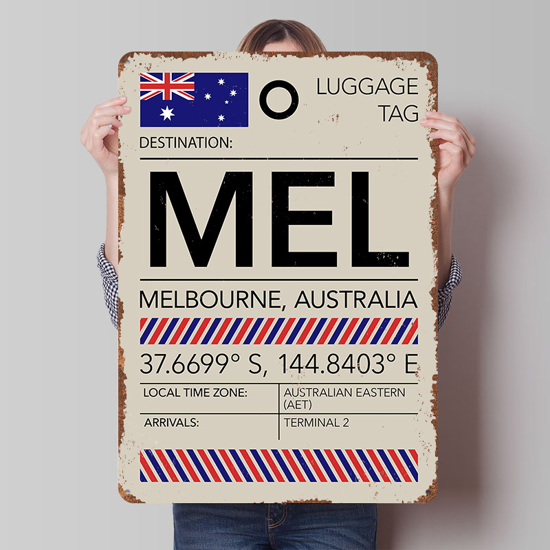 Home Office Australia - Pôster Impresso do Aeroporto de Melbourne,