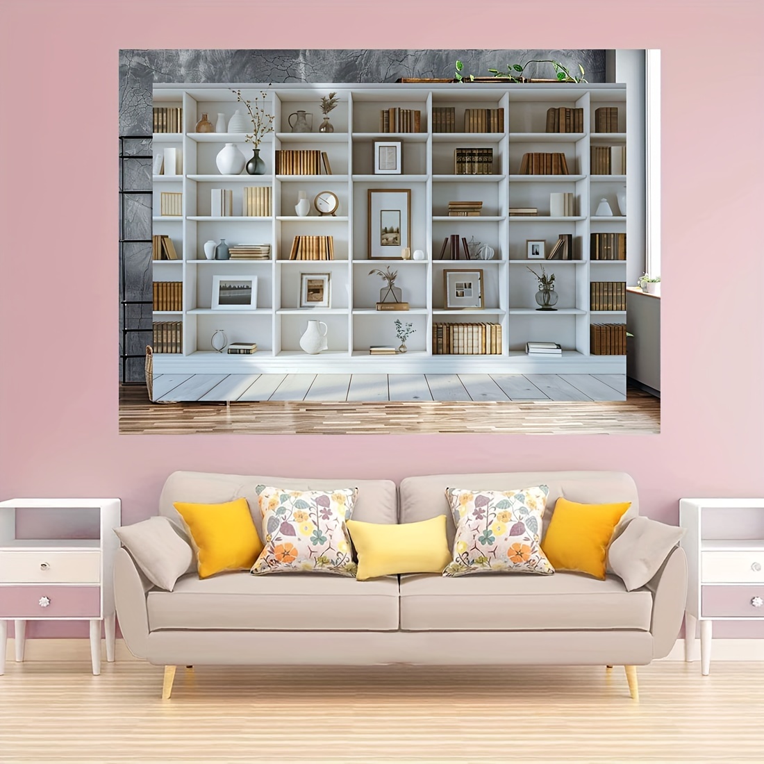 1pc branco estante fundo estan - Home Office Background For Zoom avaliação e preço