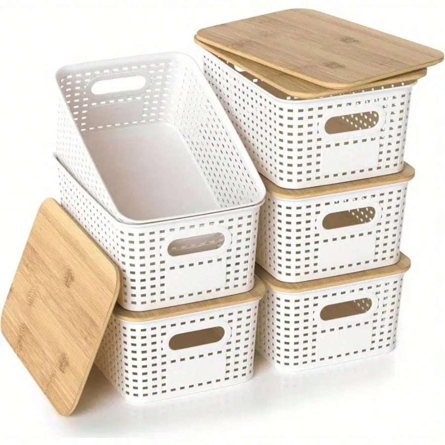 Conjunto de 6 Caixas de Armaze - Desktop Organizer Bamboo avaliação e preço