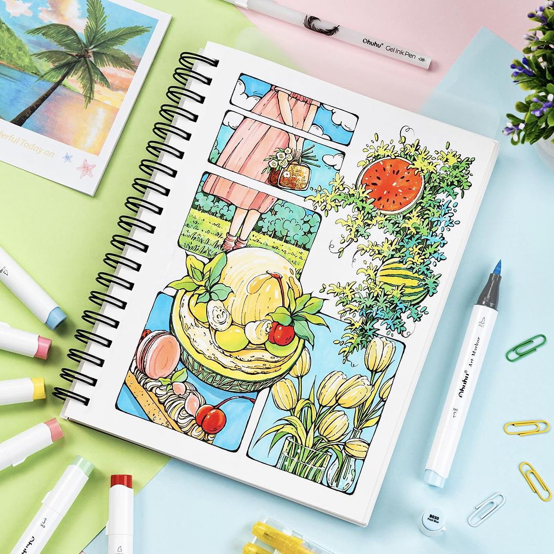 Ohuhu honolulu conjunto de can - Copic Marker Sketch avaliação e preço