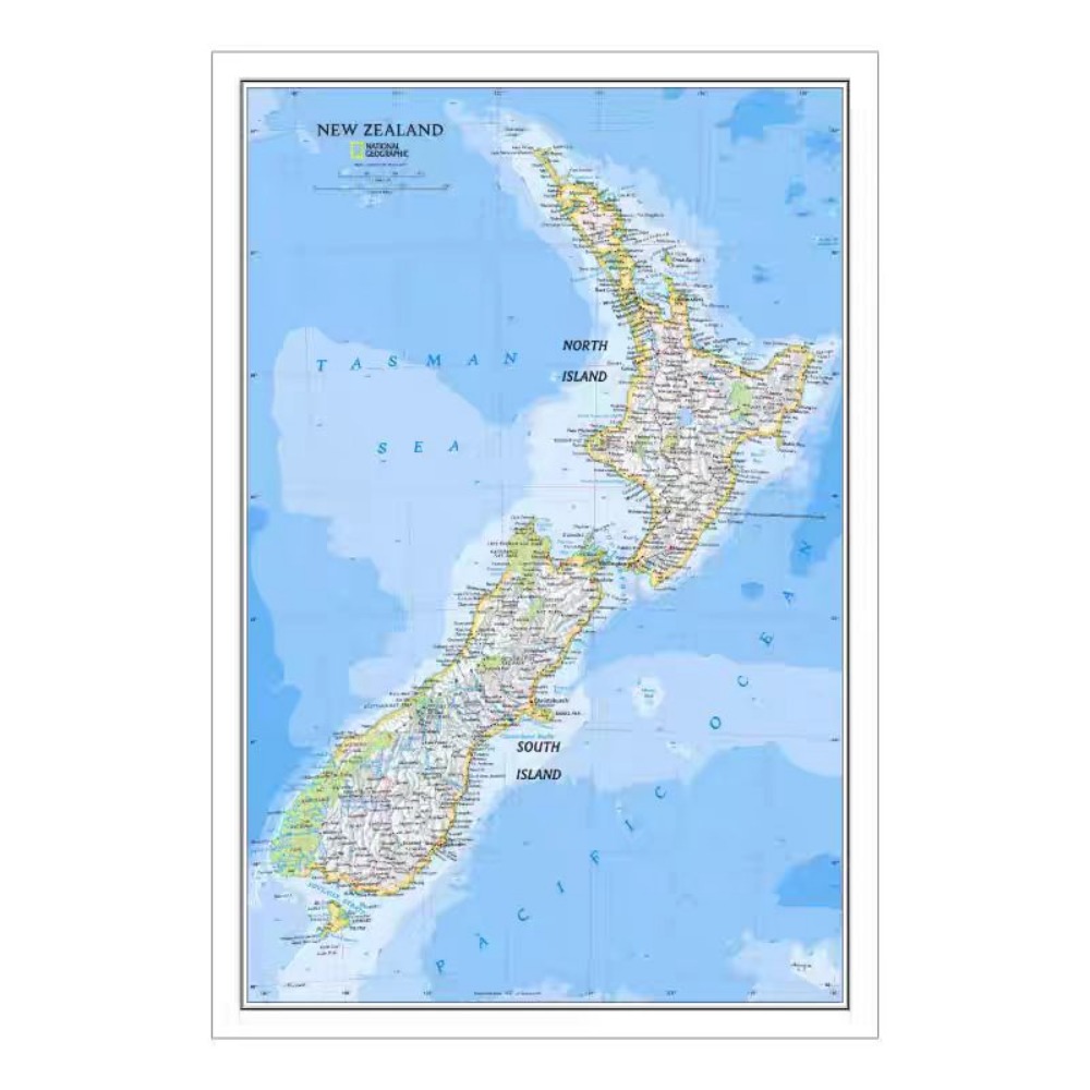 Grande Mapa da Nova Zelândia e - Home Office And Library avaliação e preço